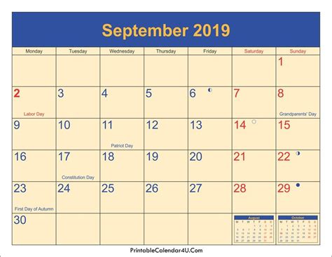 Share to facebook share to twitter share to weibo share to whatsapp share to line share the following list of general holidays for 2019 is gazetted for public information: September 2019 Calendar in PDF Word Excel Printable ...