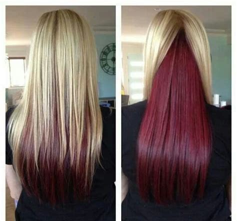 With blue tones hiding underneath your burgundy tresses, you create a stunning purple goodness that goes well with soft and rich curls. Blonde and burgundy | hair | Pinterest | Summer, Your hair ...