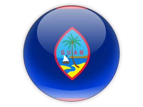 Round Icon Illustration Of Flag Of Guam