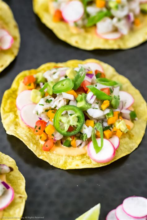 1/2 cup plus 2 tablespoons freshly squeezed lime juice. Mexican Shrimp Ceviche Tostadas - No Spoon Necessary
