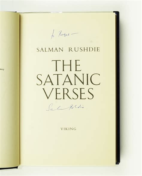 The Satanic Verses By Rushdie Salman Jonkers Rare Books