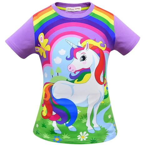Tshirt Girls Little Clothing Unicorn Children Clothes Tee Summer