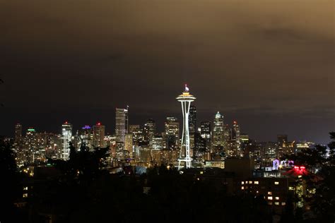 Seattle Night Skyline Kerry Park Seattle Wa Night Skyline Seattle