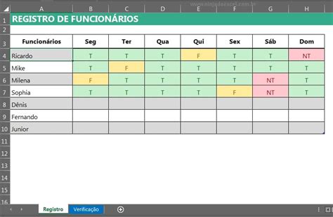 Planilha De Escala De Funcionarios Automatica Guia Do Excel Unamed