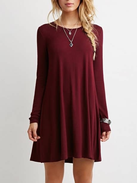 Burgundy Casual Dress