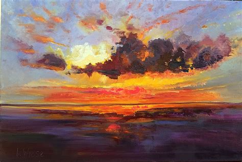 Landscape Oil Painting Sunset By Lindy Wiese Oil On Canvas