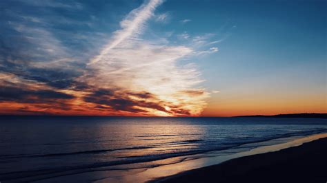 Wallpaper Sea Coast Sunset Clouds Horizon Twilight Porous Hd