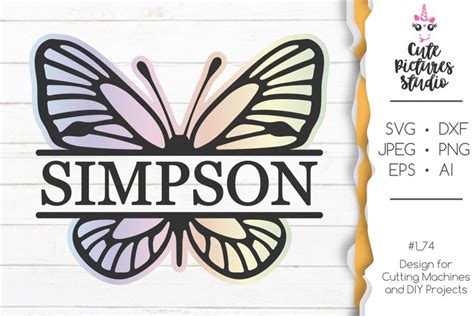 Butterfly Monogram Svg Free - Layered SVG Cut File - All Free Script
