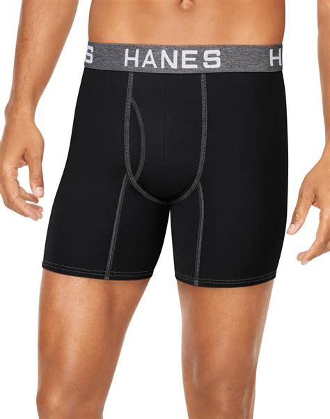 hanes 4 pack boxer briefs ultimate men s comfort flex fit ultra soft black grey ebay