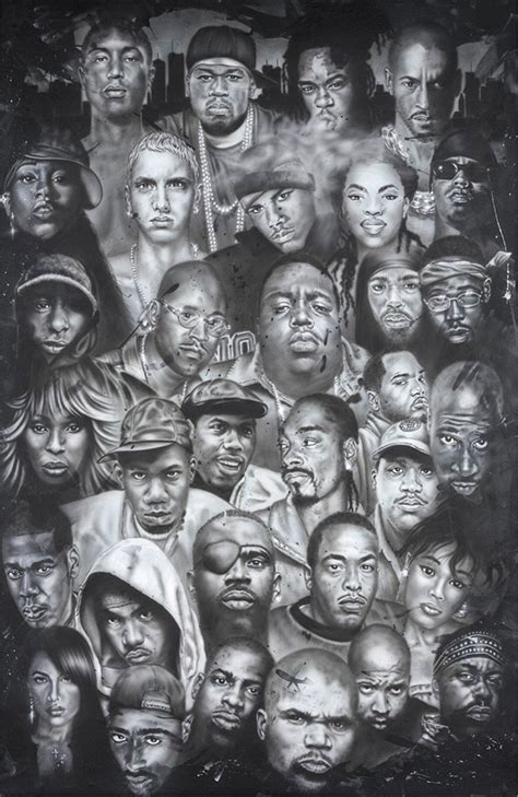 Hip Hop Montage Great Rappers And Singers By Herbert Beyer Poster