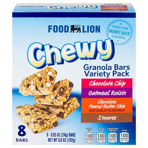 Food Lion Chewy Variety Pack Granola Bars 8 085 Oz Box