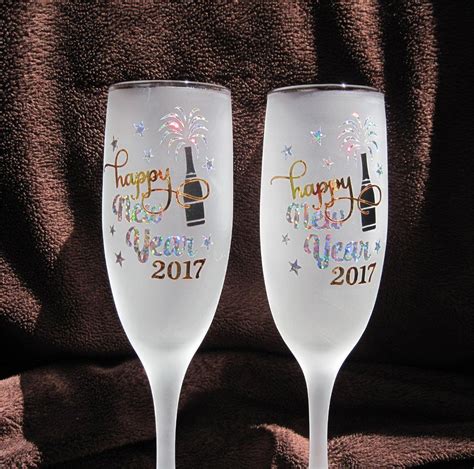 Happy New Year Glasses Frosted Toasting Flutes Etsy Shop Toasting Flutes Etsy Finds