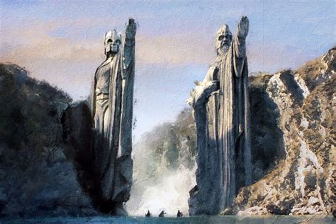 Lord Of The Rings Argonath Statues Painting Artwork Lotr T Art
