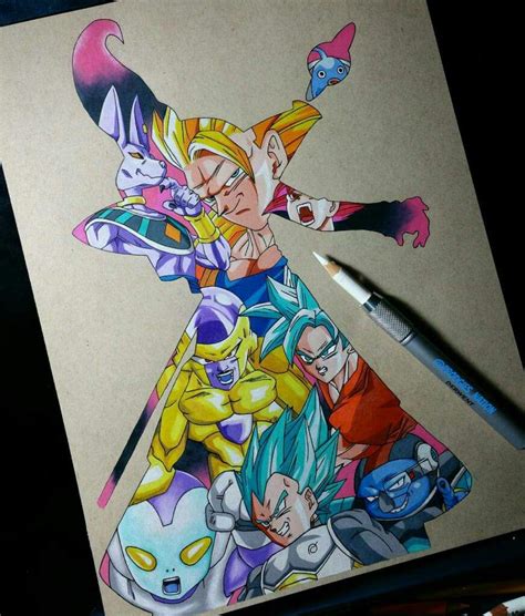 Dragon Ball Super Silhouette Drawing Color Pencils Dragonballz Amino
