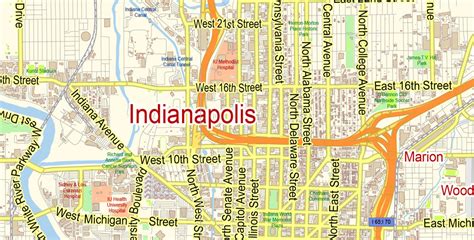 Indianapolis Map Pdf Metro Area Large Exact City Plan Scale 157780