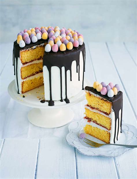 In a large bowl, combine eggs, honey, and sugar; Mini Egg cake recipe | Sainsbury's Magazine
