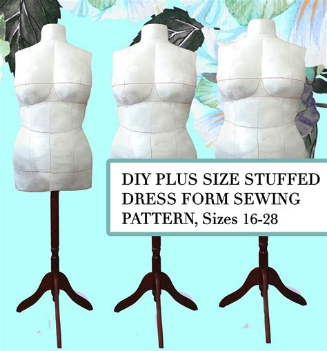 Instant Pdf Download Diy Stuffed Dress Form Sewing Pattern In Standard