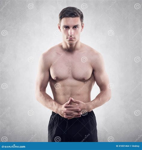 Portrait Of An Attractive Athlete Sportsman Stock Photo Image Of Body