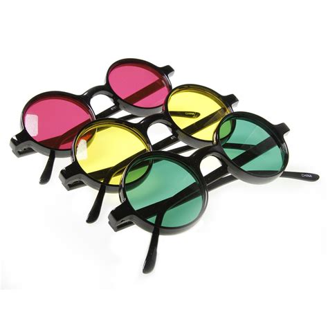 Small Retro Round Color Lens Sunglasses 3 Pack Zerouv