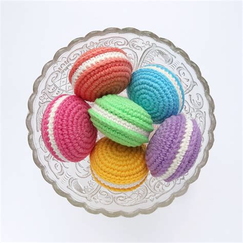 French Macaron Crochet Pattern Macaron Cookies Play Food Etsy