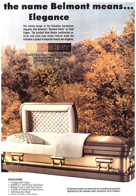 Belmont Casket Manufacturing Co Advertisement Retro Advertising