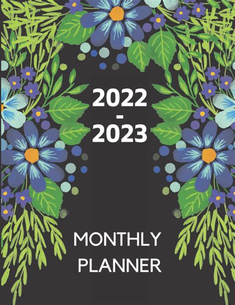 2022 2023 Monthly Planner With Floral Cover Large 2 Year Monthly Calendar And Organizer With