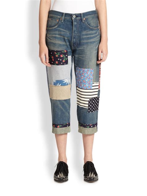 Lyst Junya Watanabe Patchwork Jeans In Blue