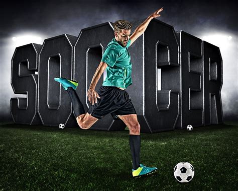 Sports Poster Photo Template For Soccer Custom Photoshop Layered