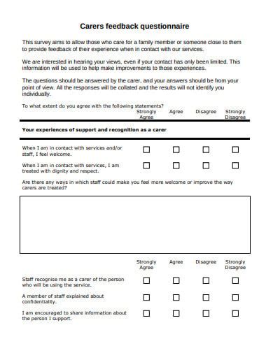 21 Feedback Questionnaire Templates In Pdf