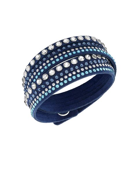 Swarovski Slake Crystal Blue Wrap Bracelet In Blue Lyst