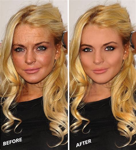 Photoshop11 Before And After Lindsay Lohan
