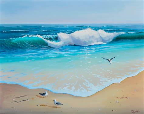 Rolling Ocean Waves Seascape Oil Painting Pj Cook Gallery Of Original