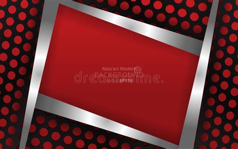 Metallic Silver Black And Red Elegant Realistic Geometric Abstract