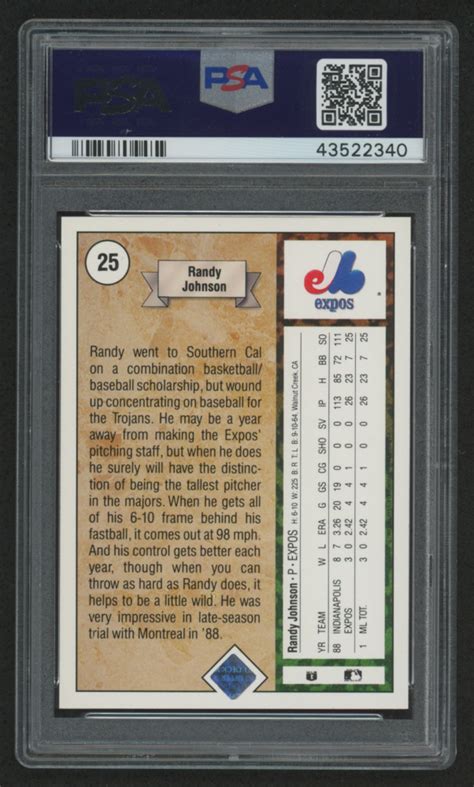 1989 Upper Deck 25 Randy Johnson Rc Psa 8 Pristine Auction