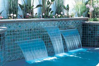 Scale and style are key considerations, with large pools best suited to. Wall height, tile and water features | Pool waterfall ...