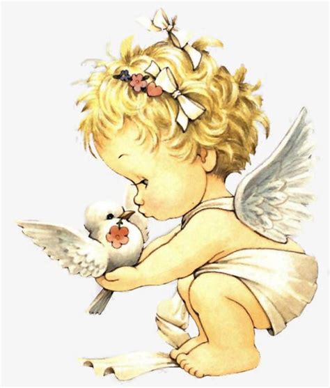 Cute Little Cartoon Girl Baby Angel Tattoo Angel