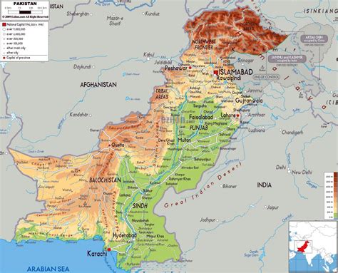 Grande mapa físico de Pakistán con carreteras ciudades y aeropuertos Pakistán Asia Mapas