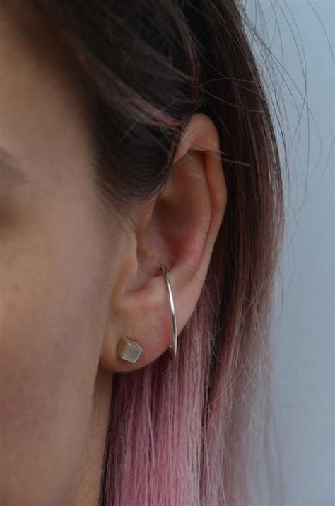 Large Sterling Silver Conch Hoop Conch Piercing Oversize Etsy Conch