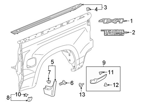 2023 Chevrolet Traverse Wheel Arch Molding 58 Ft Box Pick Up Box