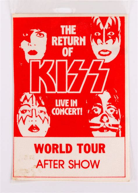 Kiss Backstage Pass Dynasty World Tour After Show Red Reproduction