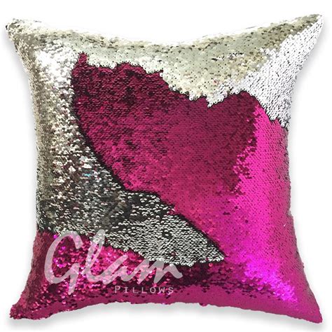 Fuchsia And Silver Reversible Sequin Glam Pillow Glam Pillows