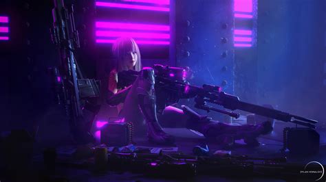 2048x1152 Cyberpunk Sniper Girl Wallpaper2048x1152 Resolution Hd 4k