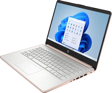 Best Buy Hp 14 Laptop Intel Celeron 4gb Memory 64gb Emmc Rose Gold 14