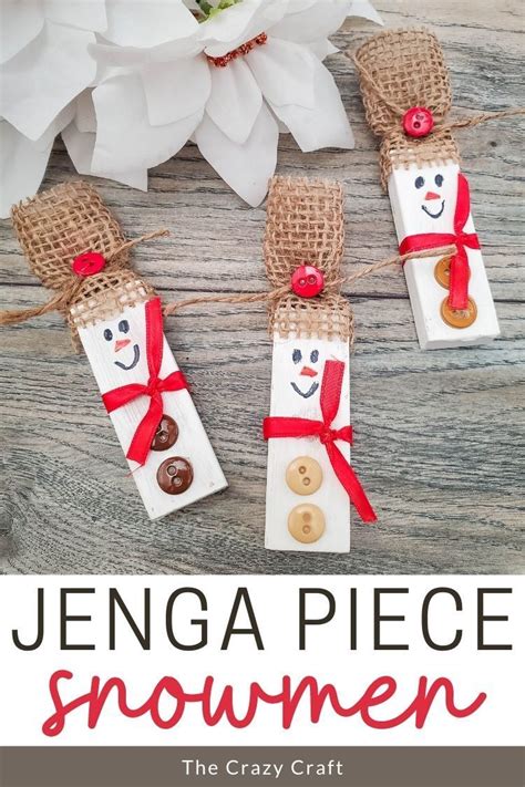Diy Jenga Snowman Ornaments Customizable Winter Craft Idea