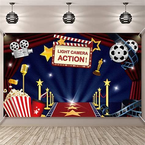 movie theme party decorations supplies large fabric backdrop for movie night birthday party