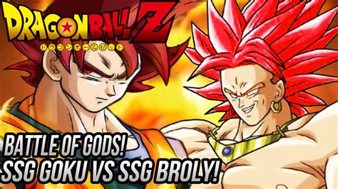 Dragonball Z Super Saiyan God Broly Vs Super Saiyan God Goku Battle