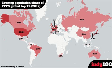 este mapa muestra de qué países proviene el 1 más rico del planeta