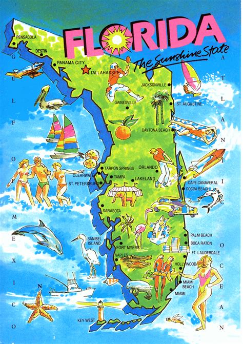Florida Sunshine State Map