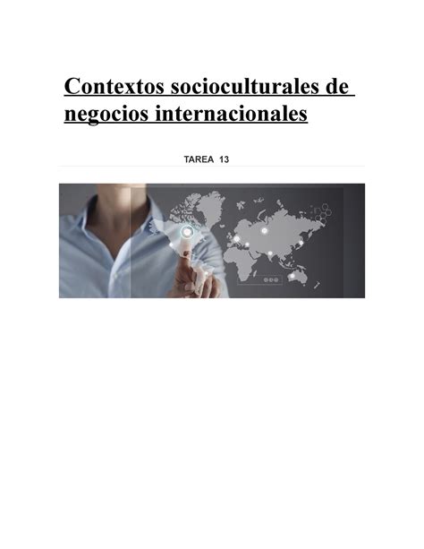 Contexto Socio Culturales Internacionales Tarea 13 Contextos