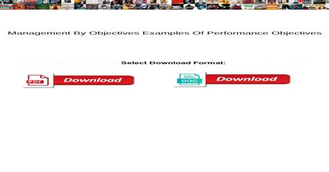 Pdf Management By Objectives Examples Of Performance Objectives